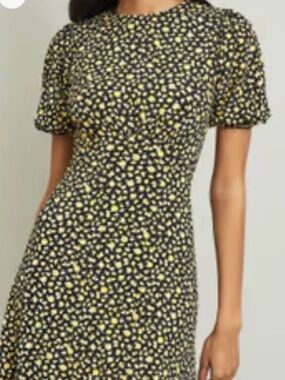 Lipsy Black Dress with Yellow Floral Pattern